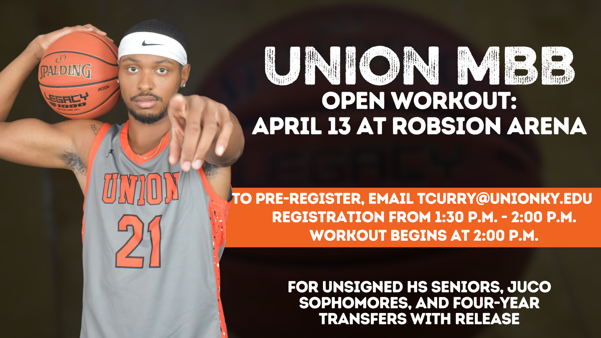 Union MBB to hold open workout on April 13