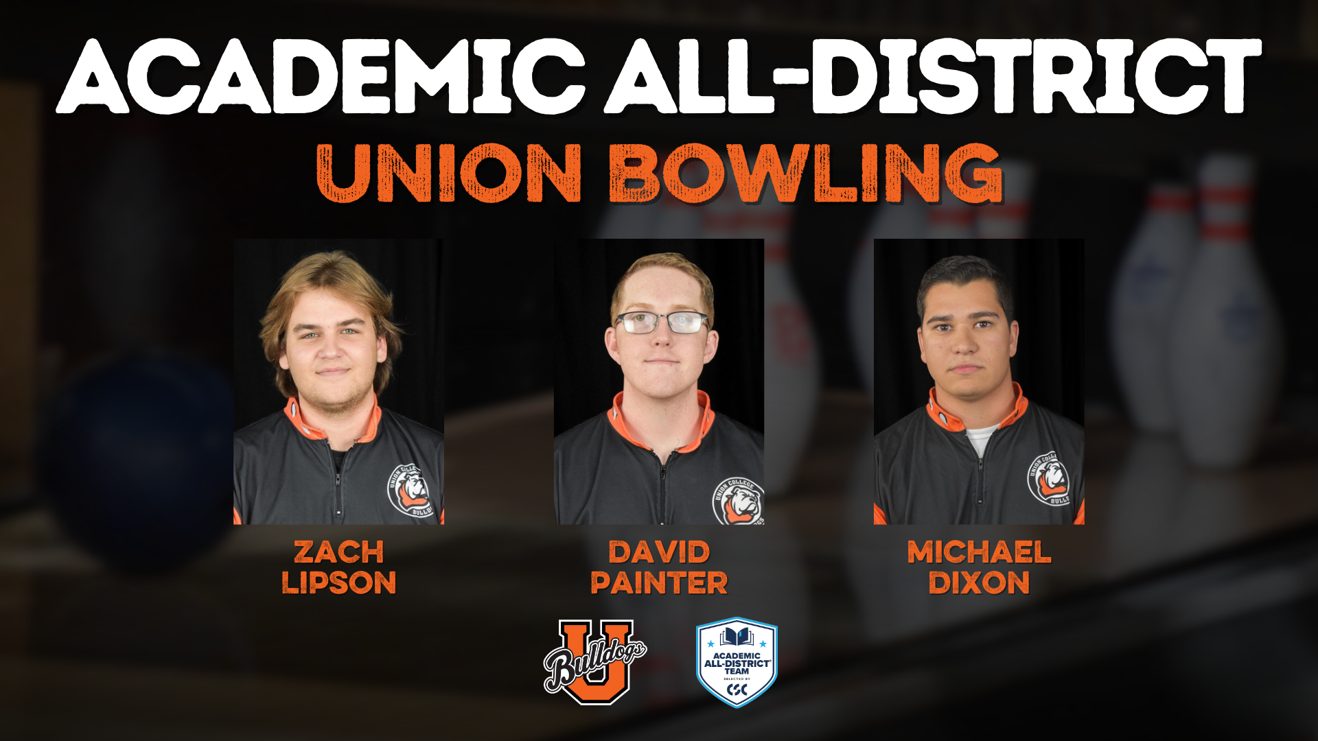 Three Union bowlers named to CSC Academic All-District Team