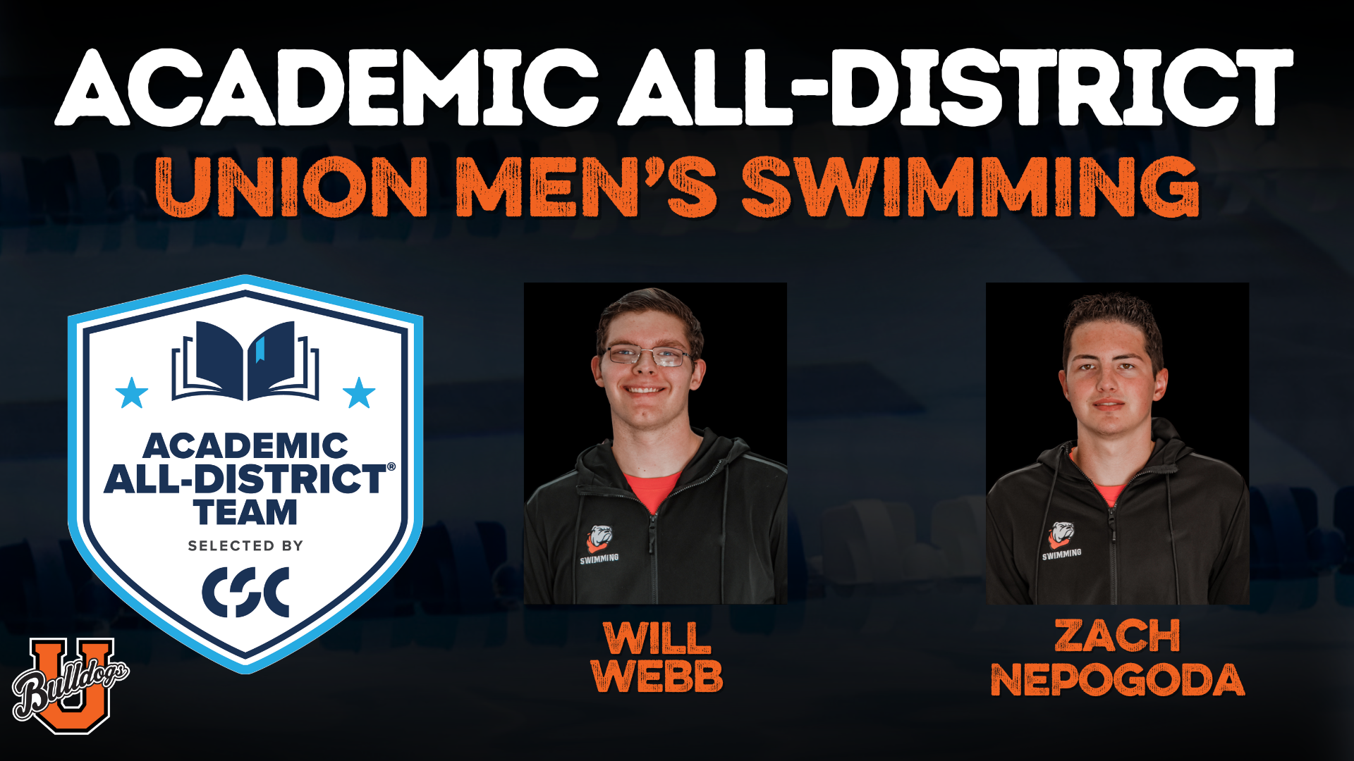 Union swimmers Webb and Nepogoda named to CSC Academic All-District Team