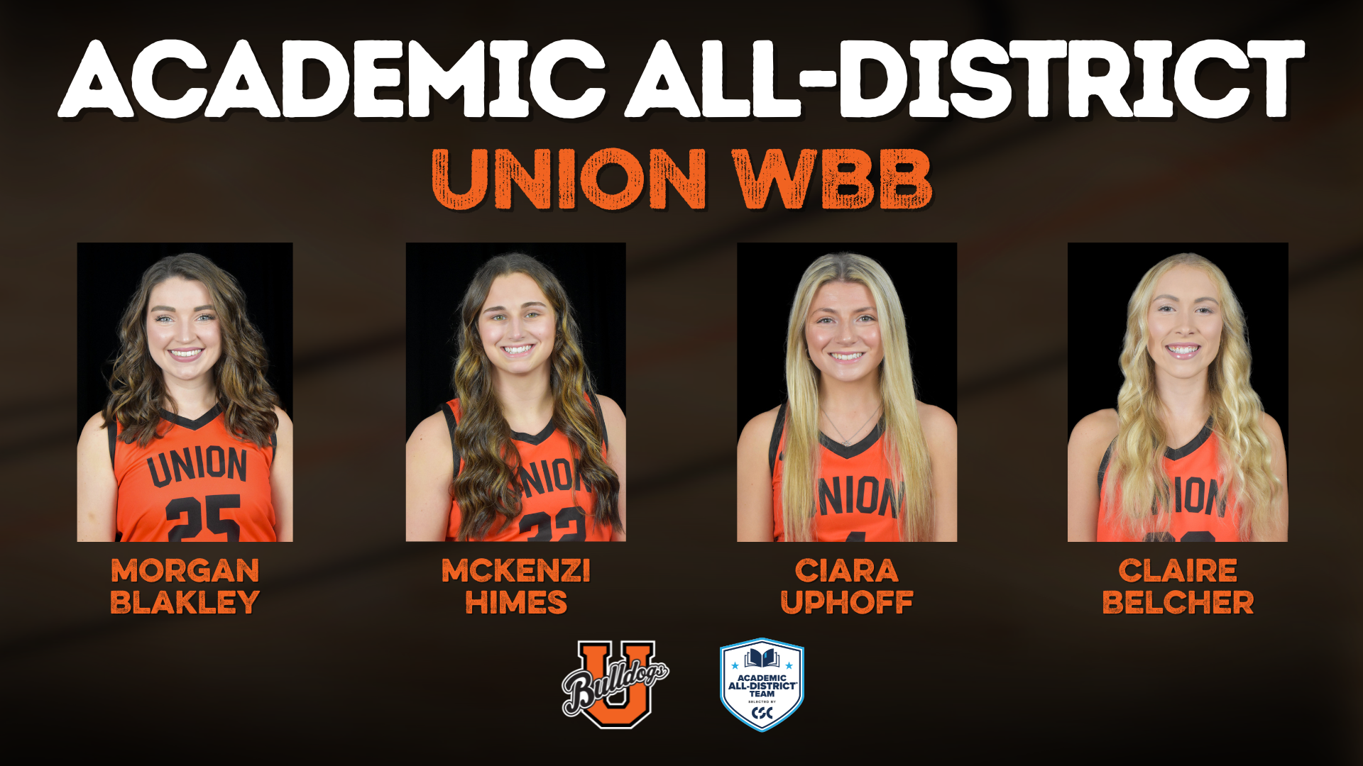 Union WBB has four student-athletes named to CSC Academic All-District Team